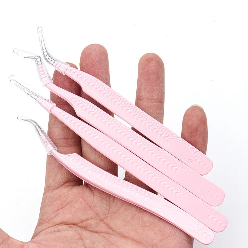 Pink Stainless Steel Eyelash Extension Tweezers | Pro Lash Tool Eyelash Extension Tweezers PRIMED