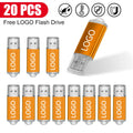 20-Pack Metal USB Flash Drives 512MB–128GB | Free Custom Logo USB Flash Drive PRIMED 8GB x 20pcs orange A