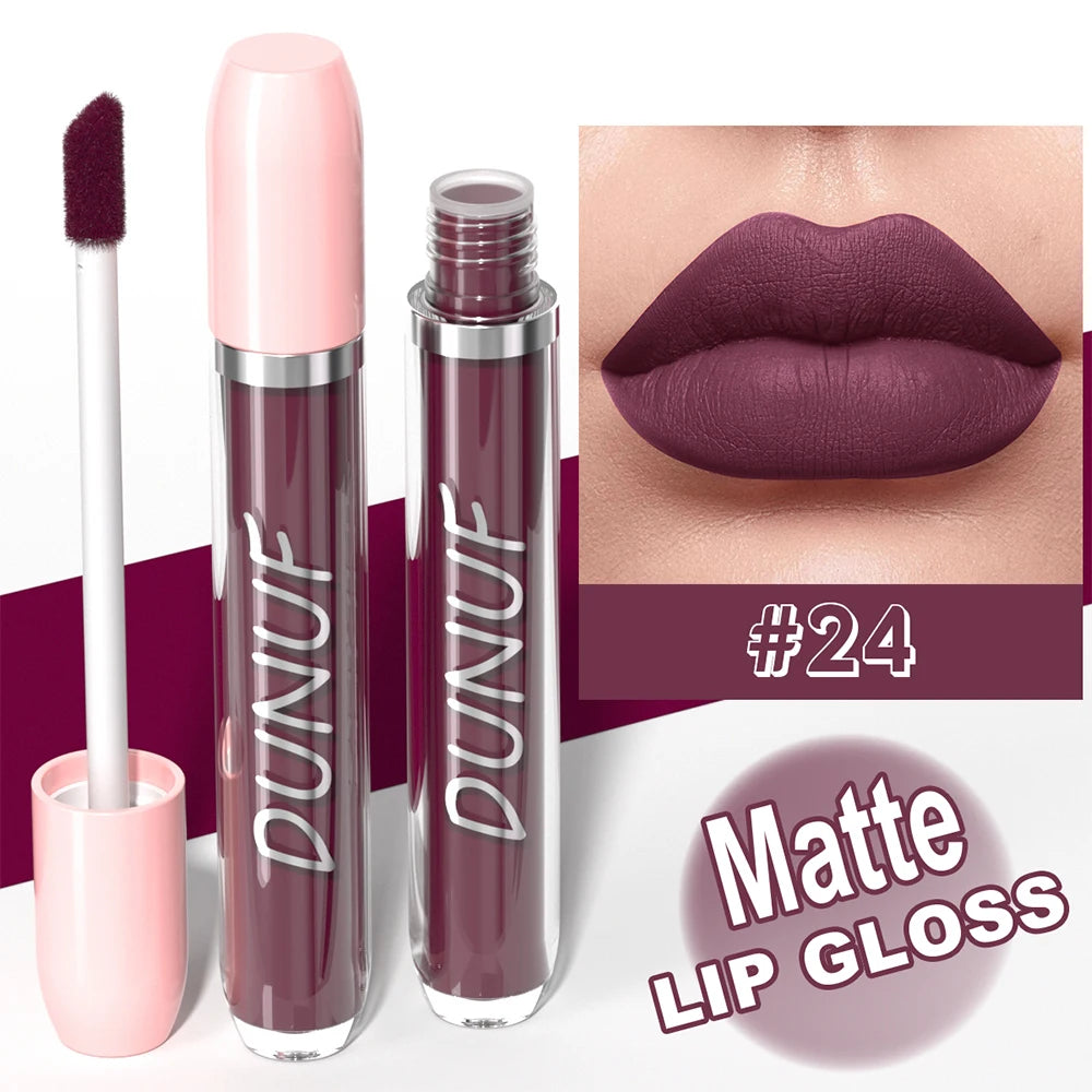 Velvet Matte Liquid Lip Gloss 25 Colors – Waterproof & Long-Lasting