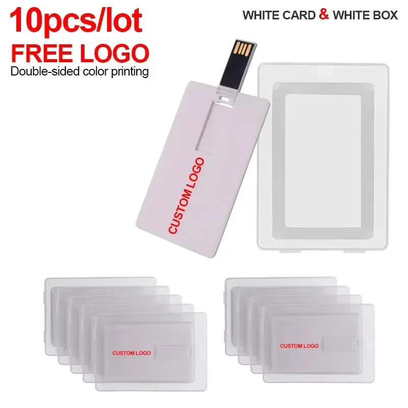 10-Pack Credit Card USB Flash Drives 4–64GB | Free Logo Print USB Flash Drive PRIMED 128M Card with Leather China Mainland