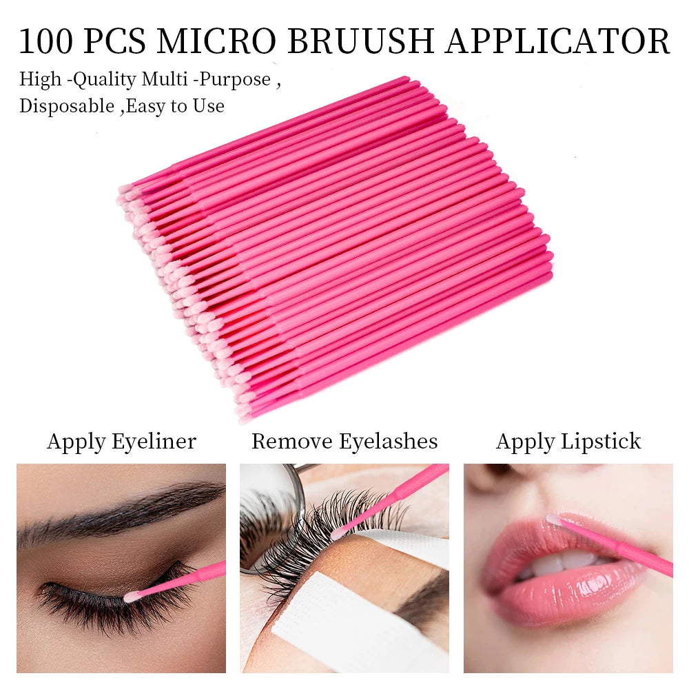 200Pcs Eyelash Extension Kit – Brushes & Microbrush Set Eyelash Extension Kit PRIMED