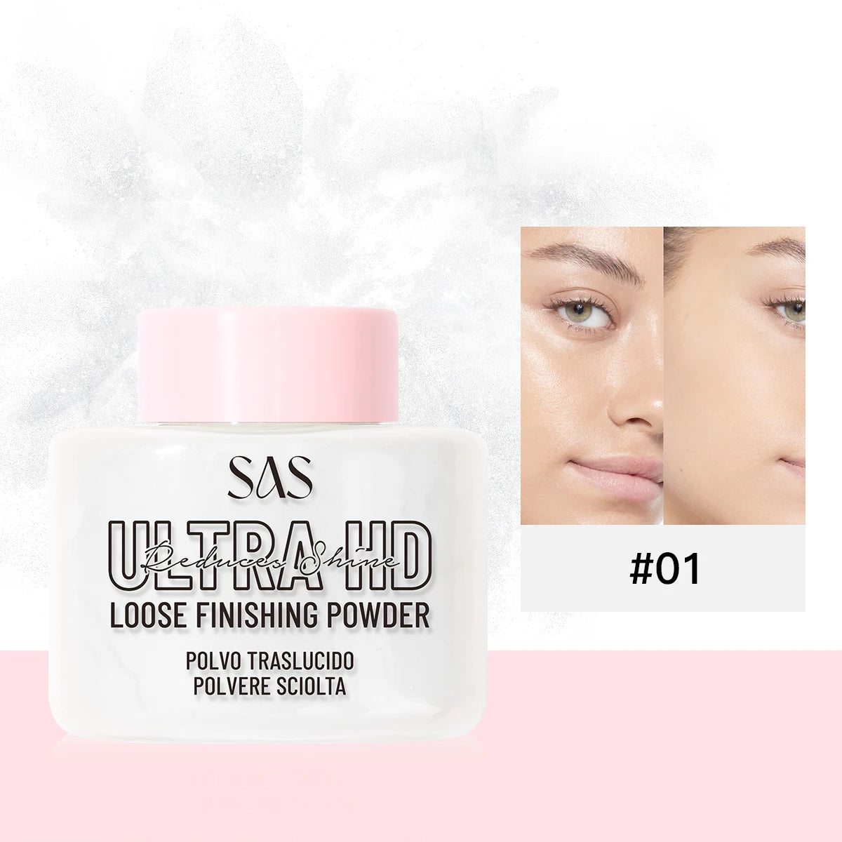 USHAS Loose Setting Powder – Matte, Oil-Free, Pore Blurring