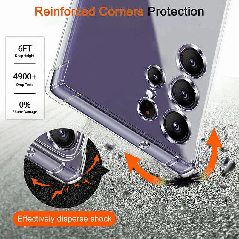 Clear Shockproof TPU Case for Samsung Galaxy S25 S24 A54 A53 Phone Case PRIMED