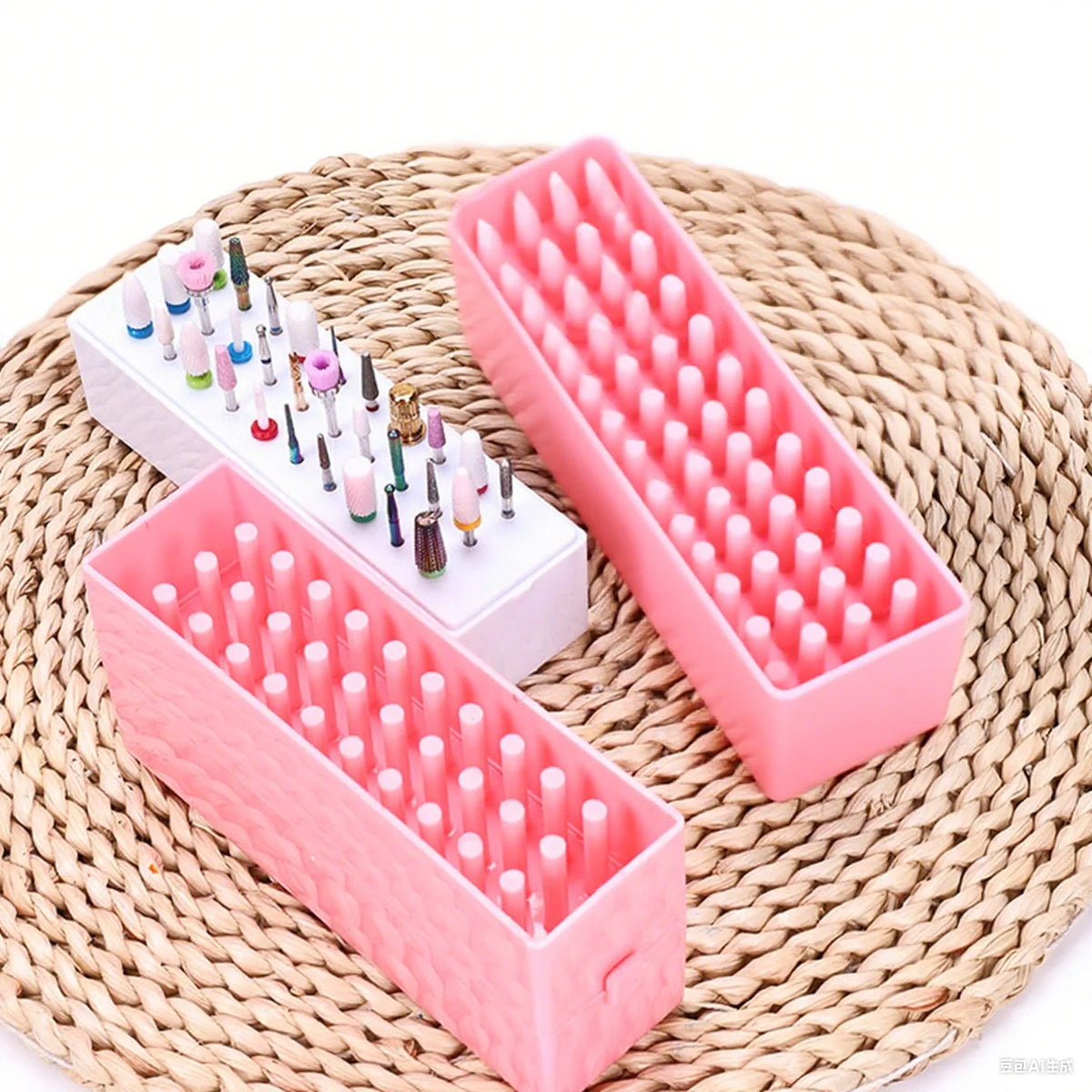 30-Hole Nail Drill Bit Storage Box | Manicure Organizer