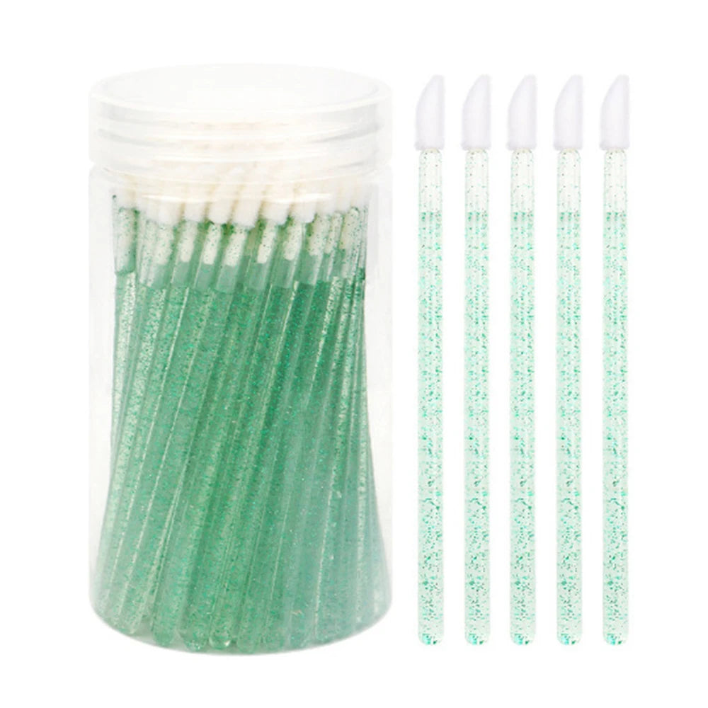 100 Pcs Disposable Lip Brushes & Mascara Wands | Crystal Tip