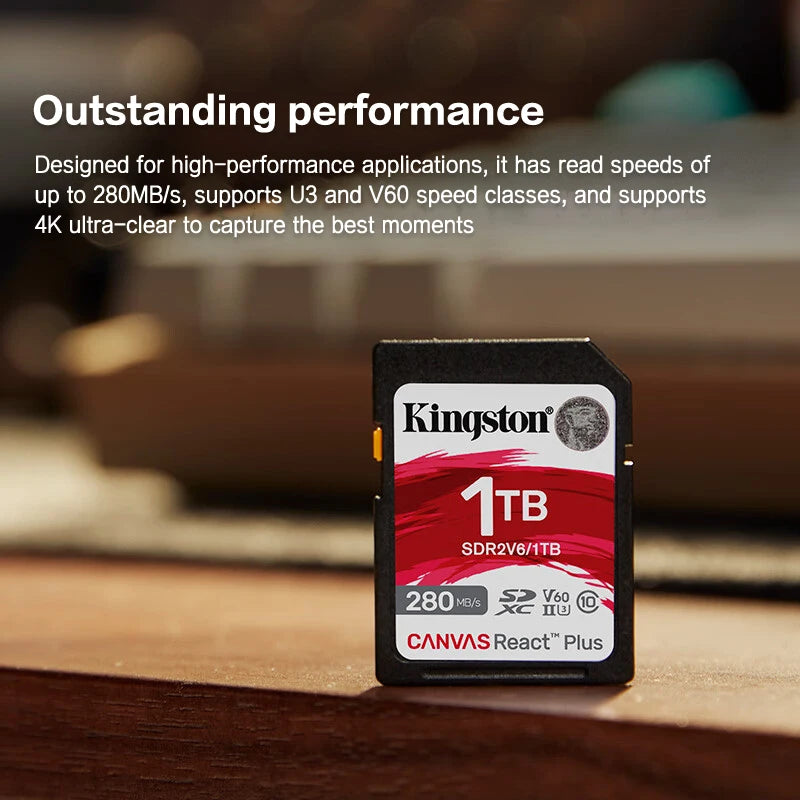 Kingston Canvas React Plus V60 UHS-II SD Card | 280MB/s SD Memory Card PRIMED