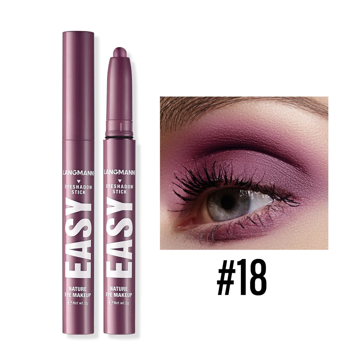 Smoky Rose Purple Eyeshadow Stick – Glitter Shimmer & Matte