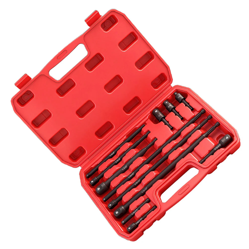 Quick Change Hex Shank Drill Chuck Adapter & Extension Bar Set