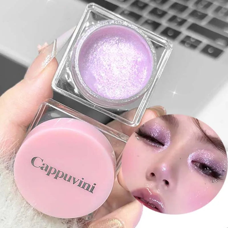 Cappuvini Diamond Highlighter Gel – Glitter Liquid Eyeshadow Liquid Highlighter PRIMED