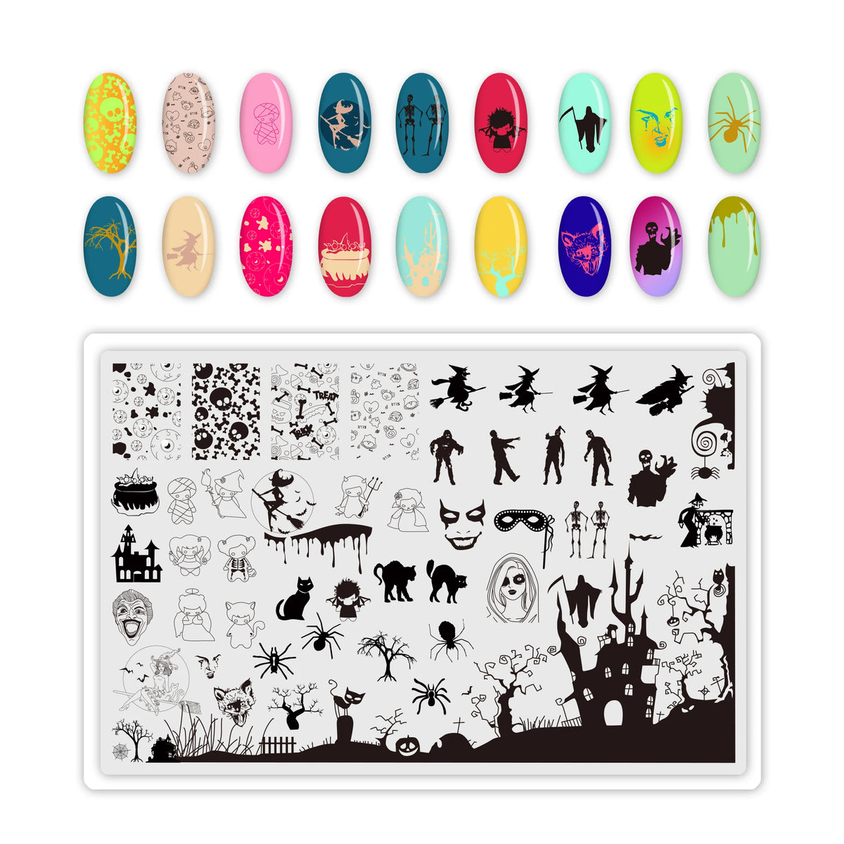 Large Nail Stamping Plate 9.5x14.5cm – Flowers, Animals & Geometry Nail Stamping Plate PRIMED