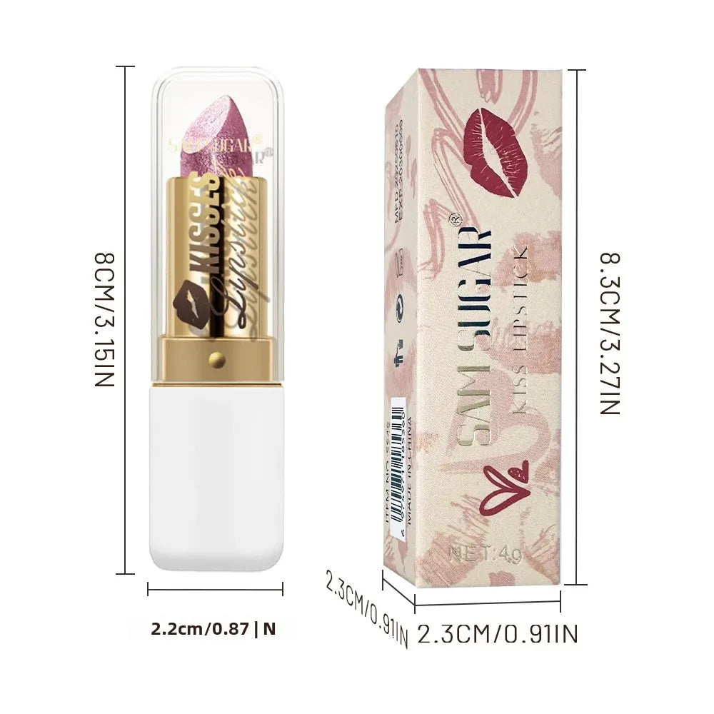 SAM SUGAR Metallic Matte Lipstick – Waterproof Pearlescent Gloss