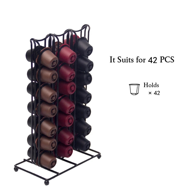 LMETJMA 360° Rotating Coffee Capsule Holder – 24 Pod Stand Coffee Capsule Holder PRIMED