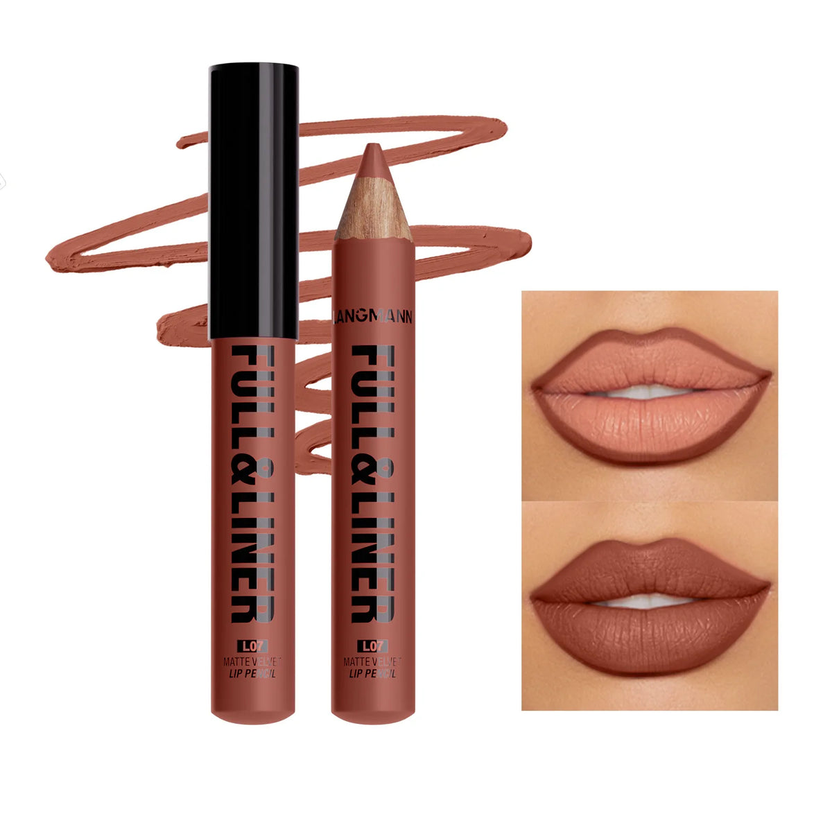 Wooden Matte Lip Liner Pencil – 12 Velvet Nude Shades