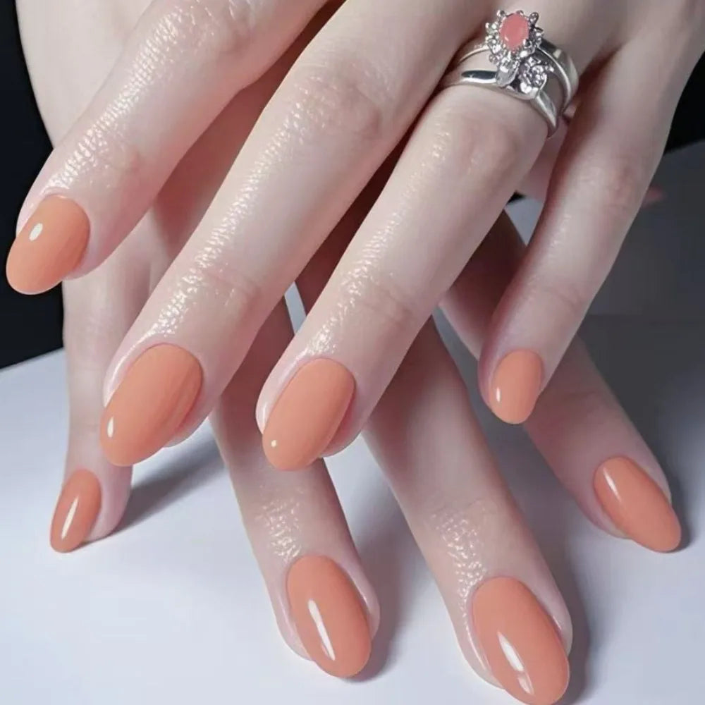 Almond Long False Nails Full Cover French Tips 24pcs