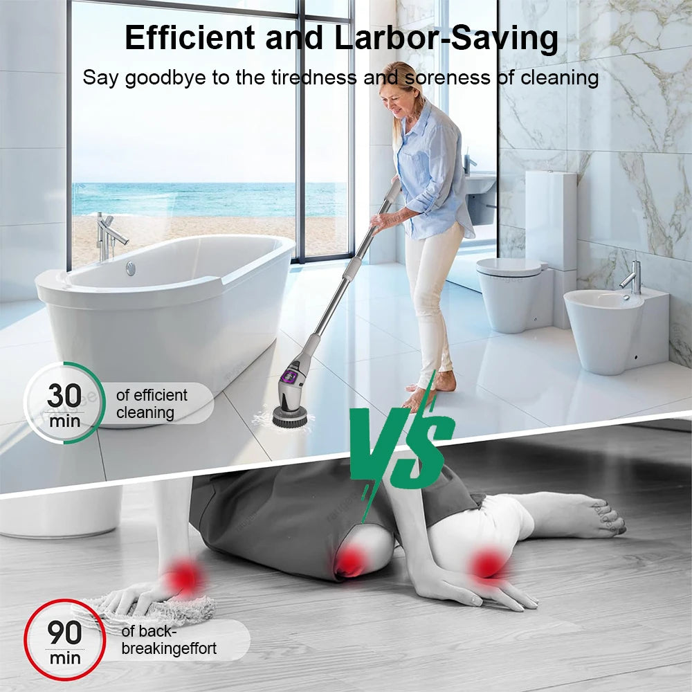 10-in-1 Electric Spin Scrubber | Wireless Cleaning Brush Kit