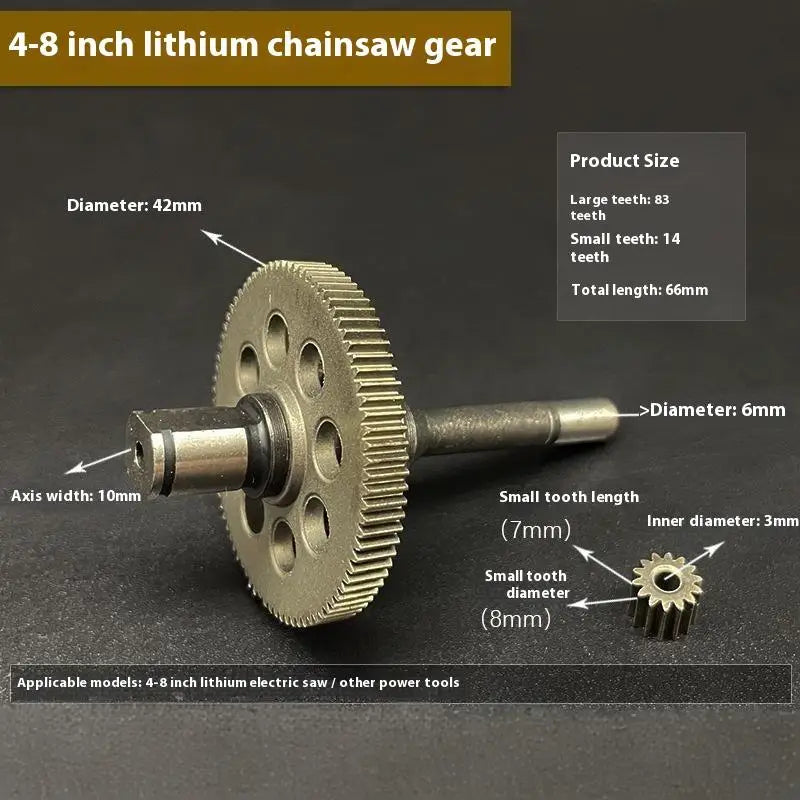 Mini Gear Shaft Chain Saw 550 Type 14-Tooth Brushless Motor Set Power Tool Gear Part PRIMED 1PCS