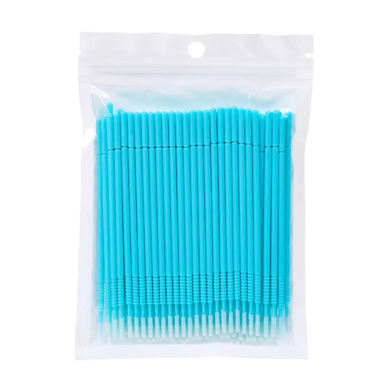 100pcs Microbrush Eyelash Extension Applicator Brushes Lash Applicator Brush PRIMED 100pcs light blue