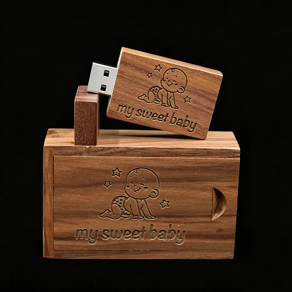 30-Pack Custom Logo Wooden USB 3.0 Flash Drive 16GB 32GB Gift Wooden USB Flash Drive PRIMED
