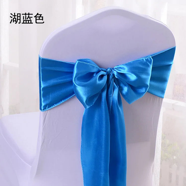 10 Pcs Satin Chair Sashes – Wedding & Banquet Bow Decor