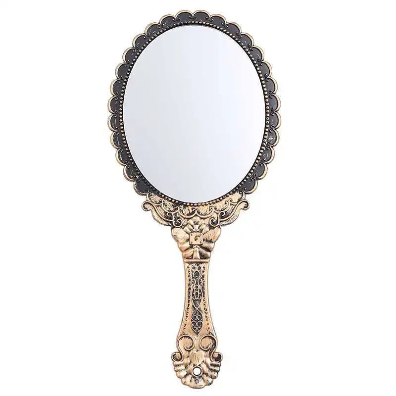 Vintage Handheld Makeup Mirror – Portable Travel Mirror
