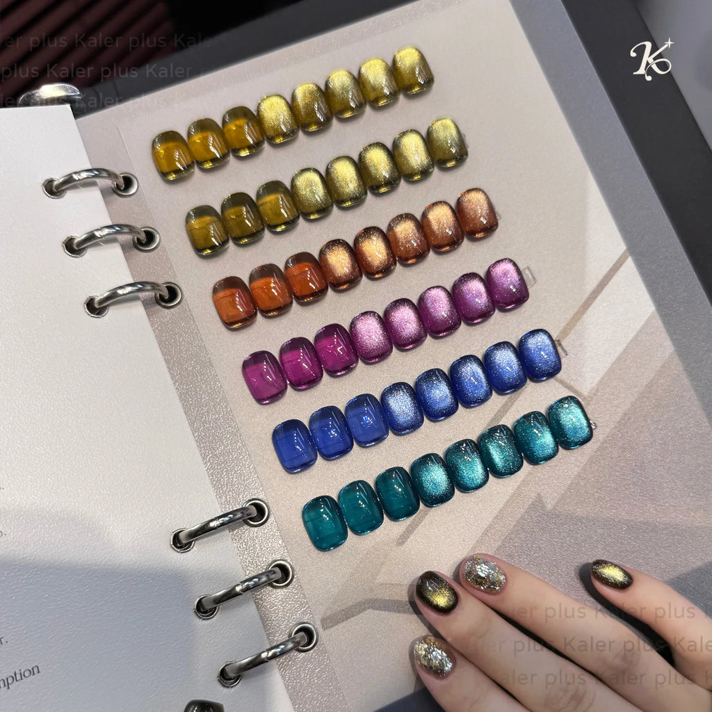Cat Eye Magnetic Gel Polish – Amber Red Glitter Nail Gel 5ml