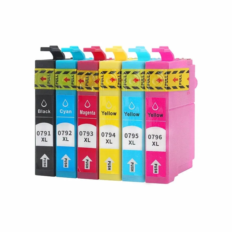 Epson T0791–T0796 Compatible Ink Cartridges | 6-Color Set Ink Cartridge Set PRIMED 2set
