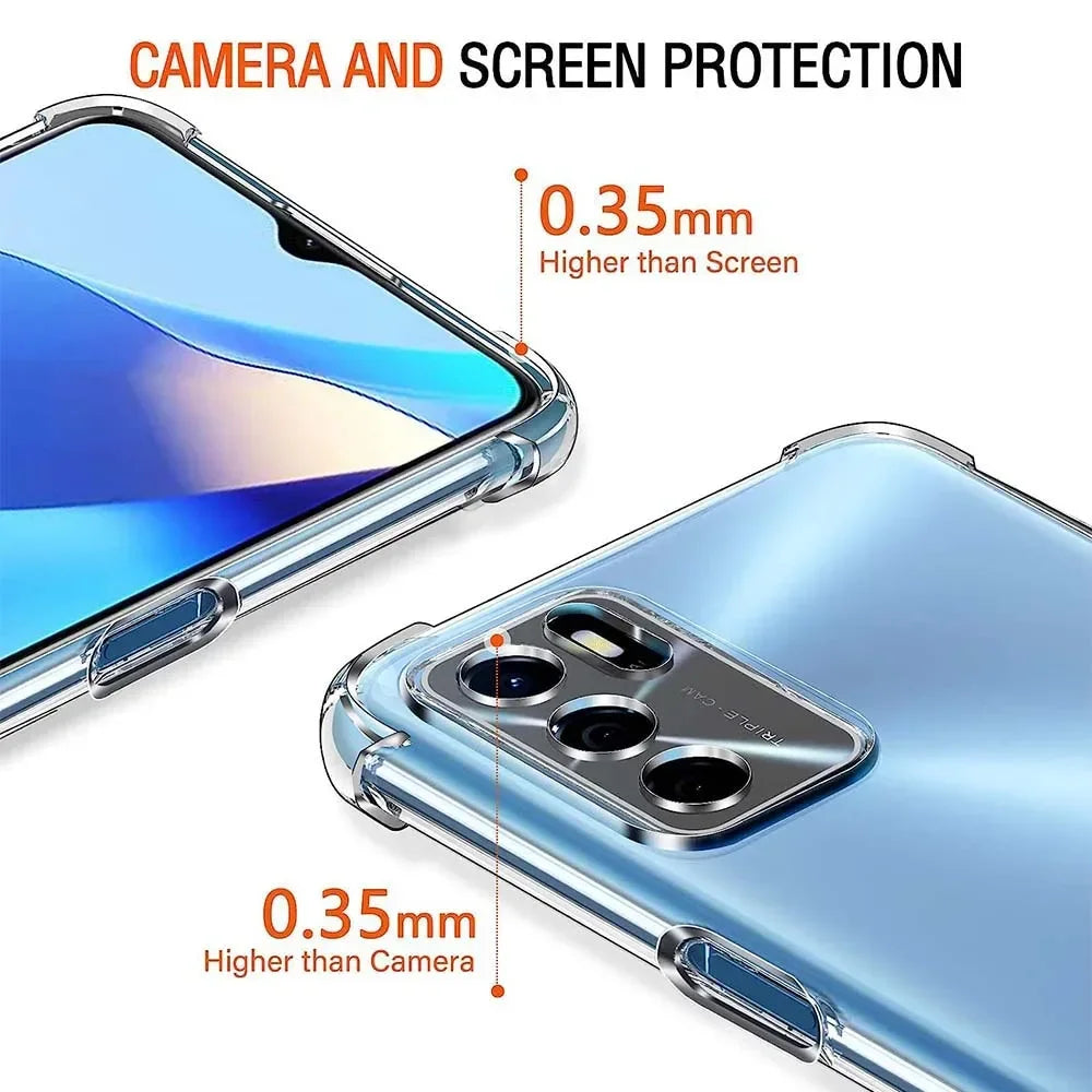 Crystal Clear TPU Case for OPPO A16 A17 A54 A55 A76 A96 Phone Case Cover PRIMED