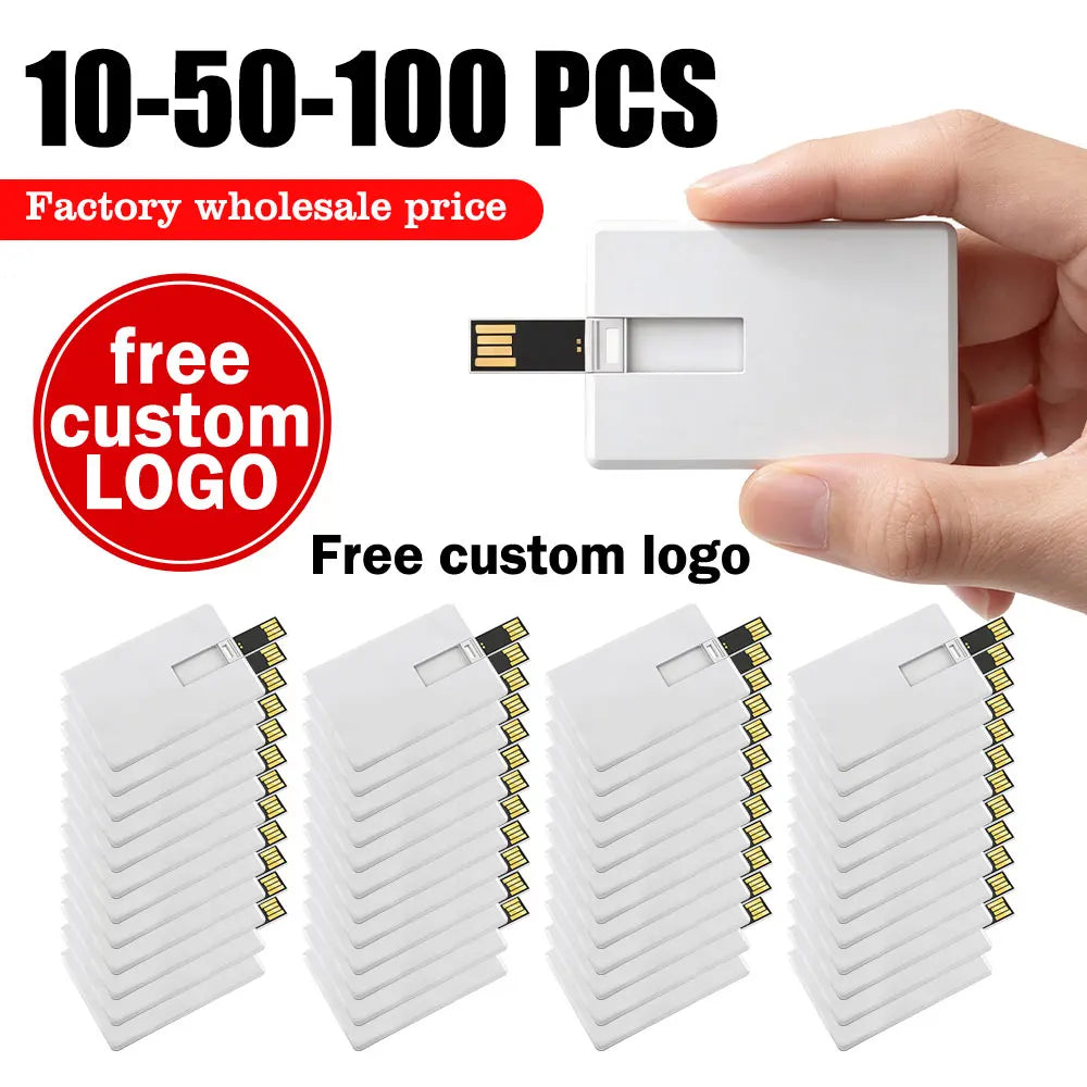 Custom Logo Credit Card USB Flash Drive 4–32GB | Bulk 10/50/100 USB Flash Drive PRIMED