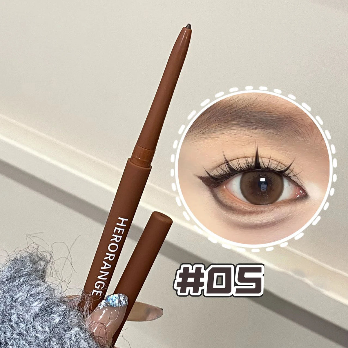 HERORANGE Ultra-Fine Gel Eyeliner Pencil – Waterproof Matte Gel Eyeliner Pencil PRIMED