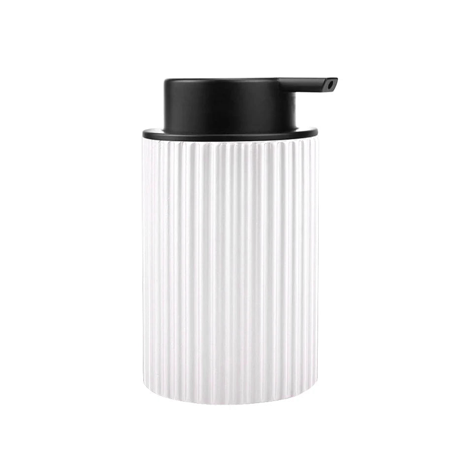 Foaming Soap Dispenser Bottle – Hand, Face & Shower Pump Foaming Soap Dispenser PRIMED white with black