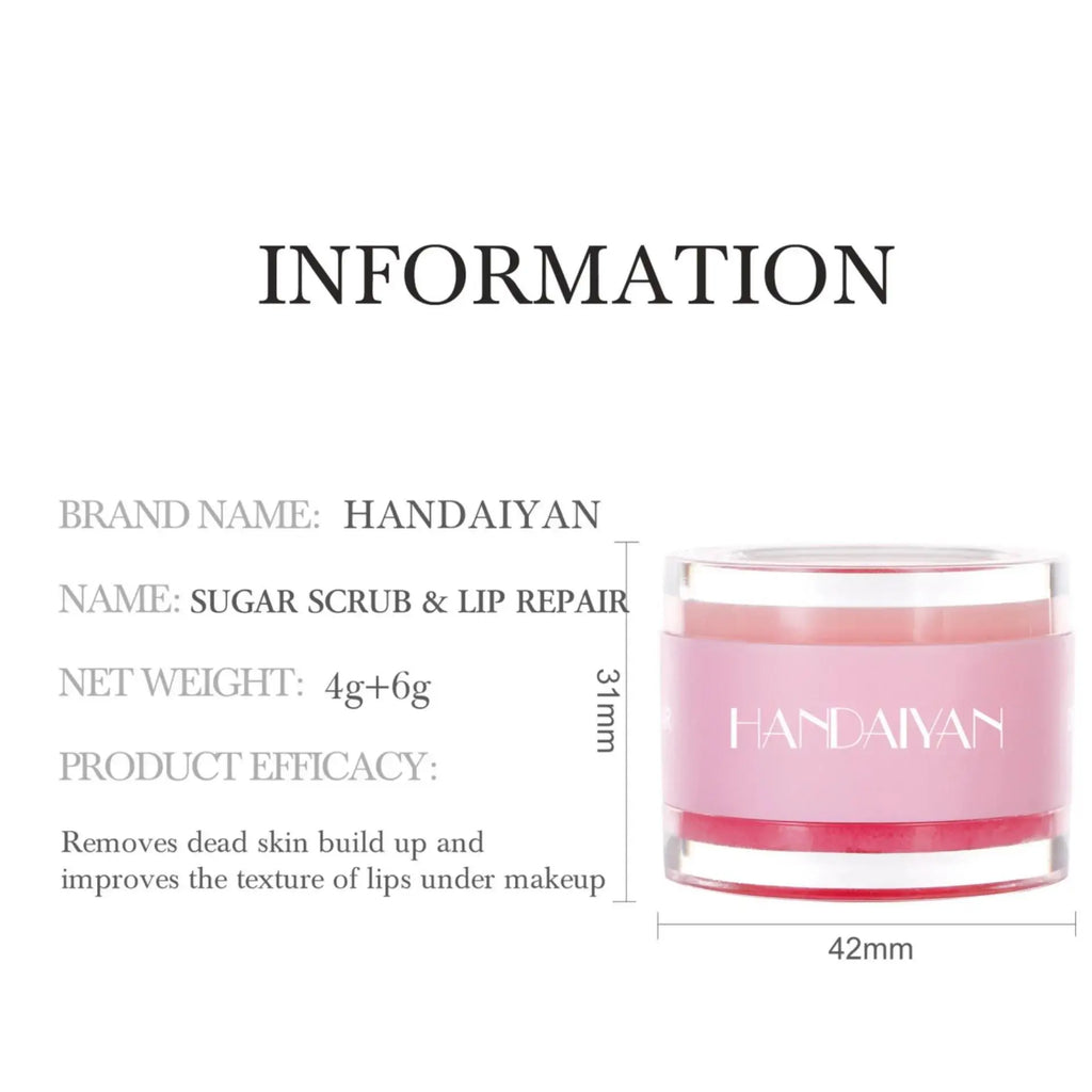 HANDAIYAN 2-in-1 Lip Scrub Balm – Exfoliating Moisturizer Lip Scrub Balm PRIMED