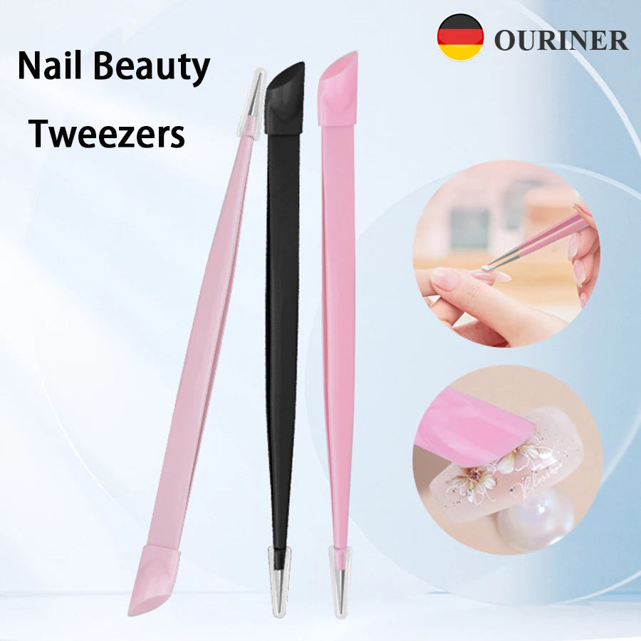Double-Ended Nail Art Tweezers – Rhinestone Picker & Craft Tool