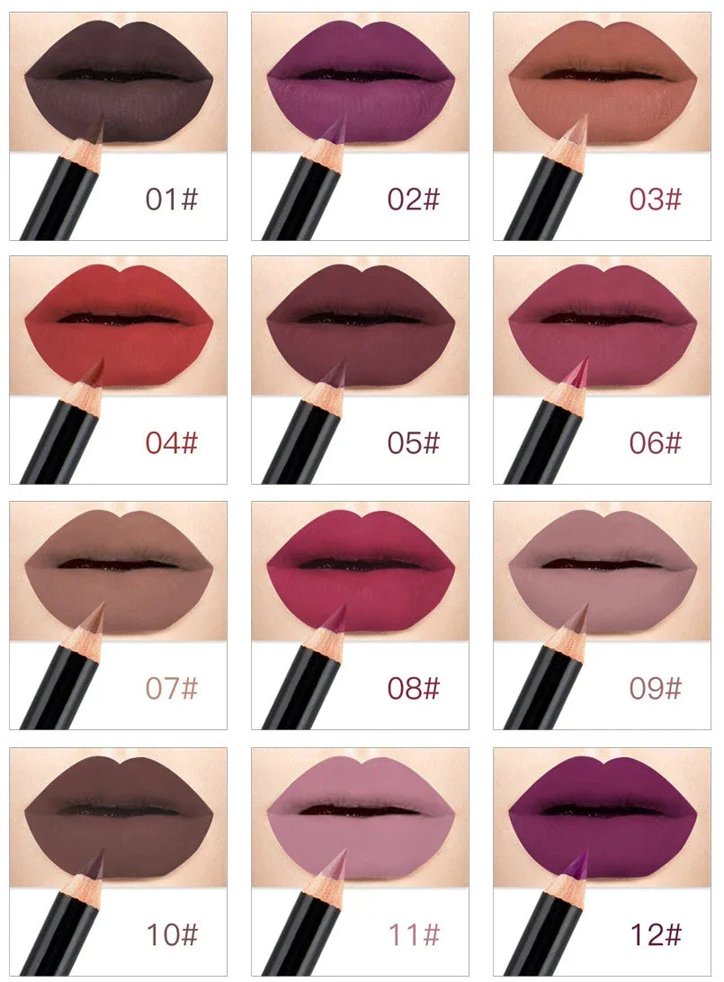 Blana 12-Color Waterproof Lip Liner Pencil | Long-Lasting Lip Liner Pencil PRIMED