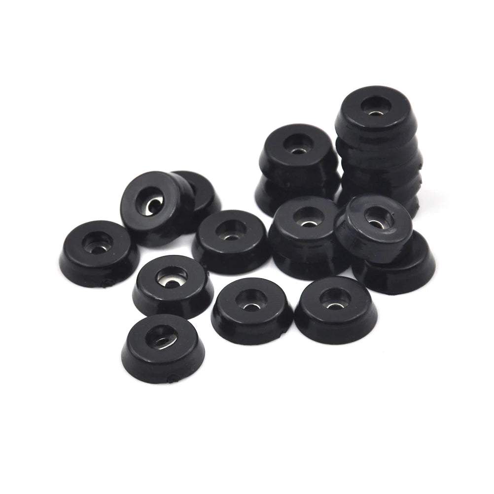 10-Pack Black Rubber Furniture Feet | Non-Slip Floor Protectors