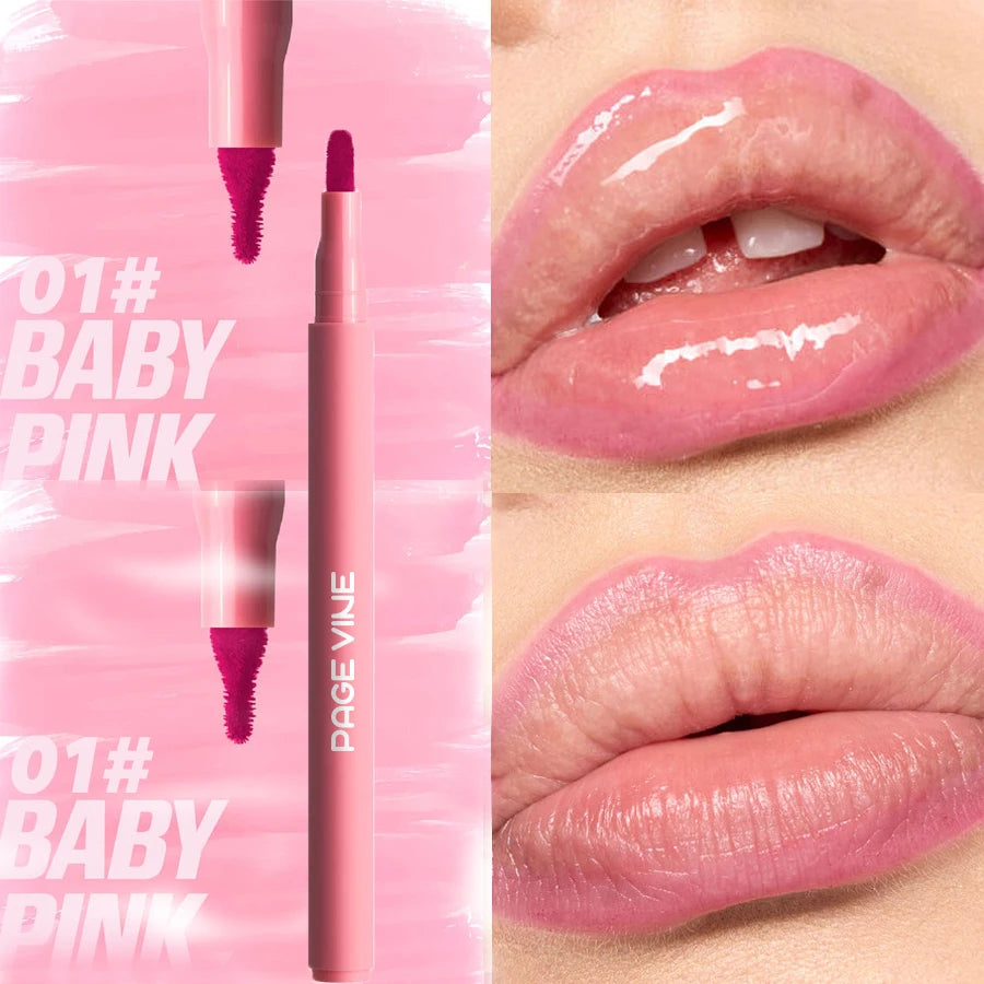 Waterproof Velvet Matte Lip Liner Pencil – Nude & Cherry Red
