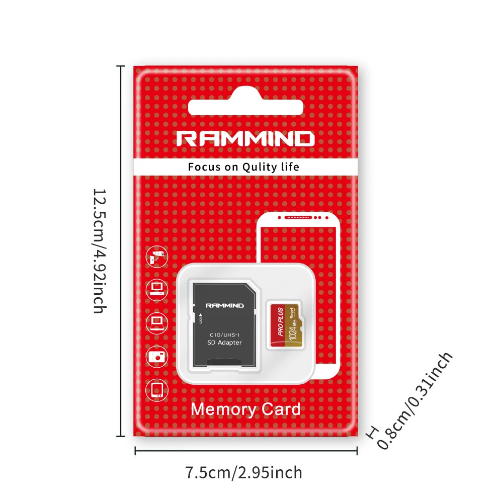 RAMMIND Micro SD TF Card 128MB–2GB High-Speed V10 Memory Card Flash Memory Card PRIMED