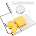 LMETJMA Adjustable Wire Cheese Slicer Board + 5 Replacement Wires Wire Cheese Slicer PRIMED Default Title