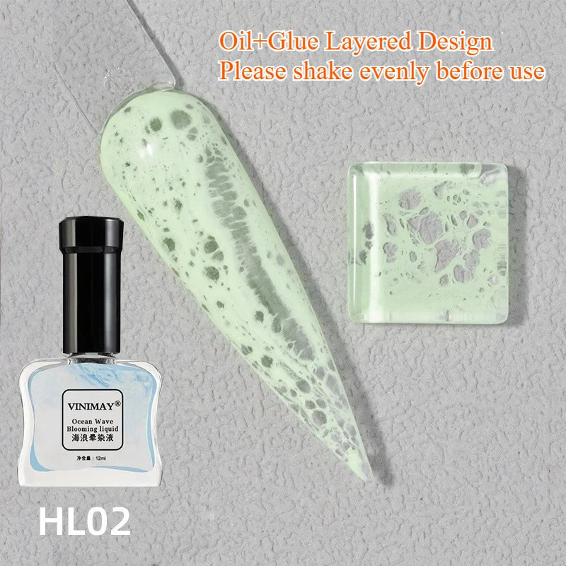 Ocean Wave Marble Nail Gel – Smoke Bubble Blending Polish 12ml