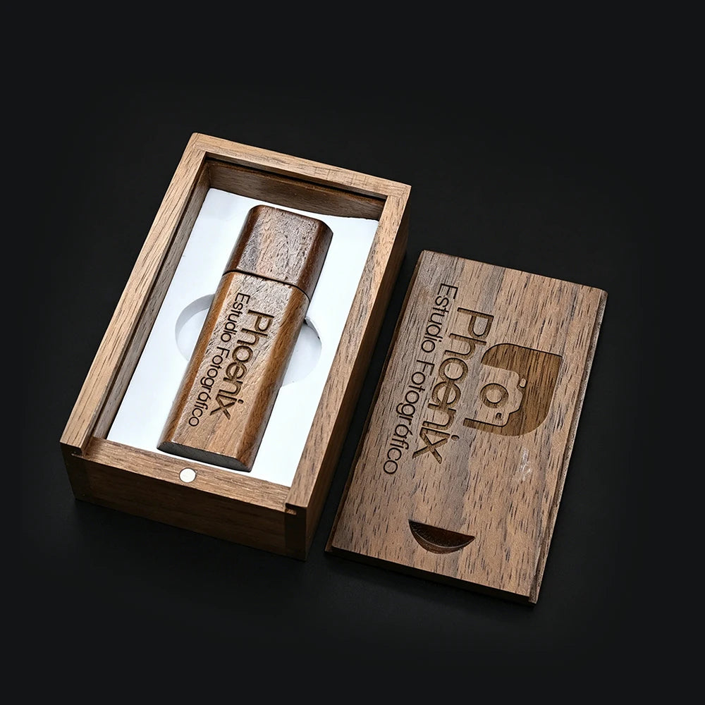 10-Pack Wooden USB Flash Drives Custom Logo Gift 4–32GB USB Flash Drive Set PRIMED