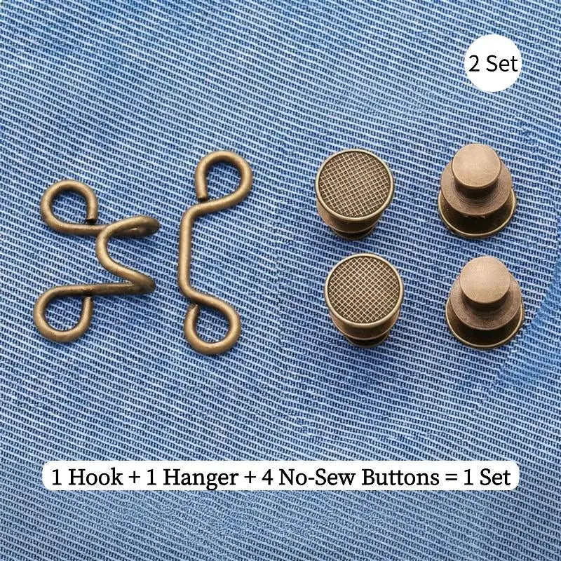 No-Sew Waist Tightener Button Pins for Jeans & Pants