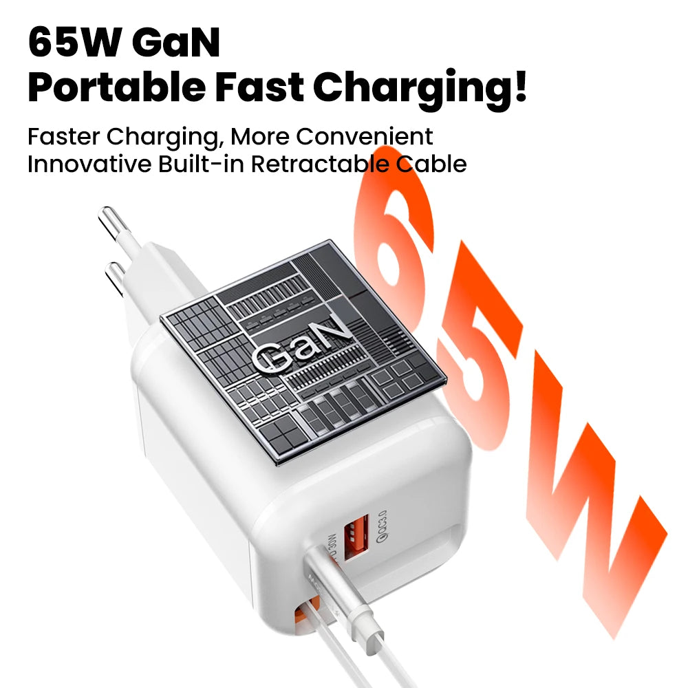 Elough 2-Port QC3.0 & PD 30W Fast Wall Charger + Type-C Cable USB Wall Charger PRIMED