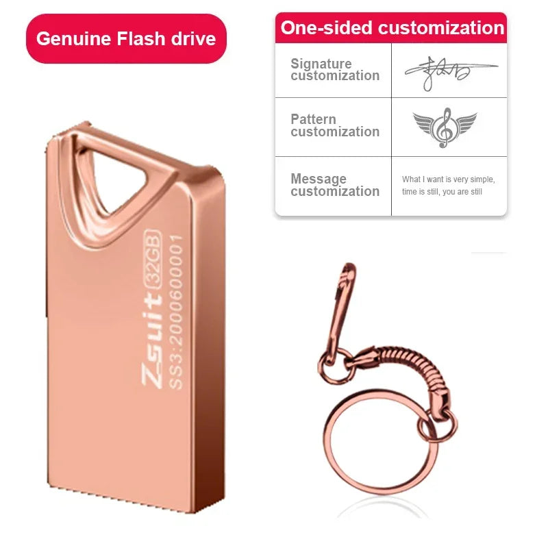 Z-Suit Metal USB Flash Drive 32GB 64GB 128GB Pendrive