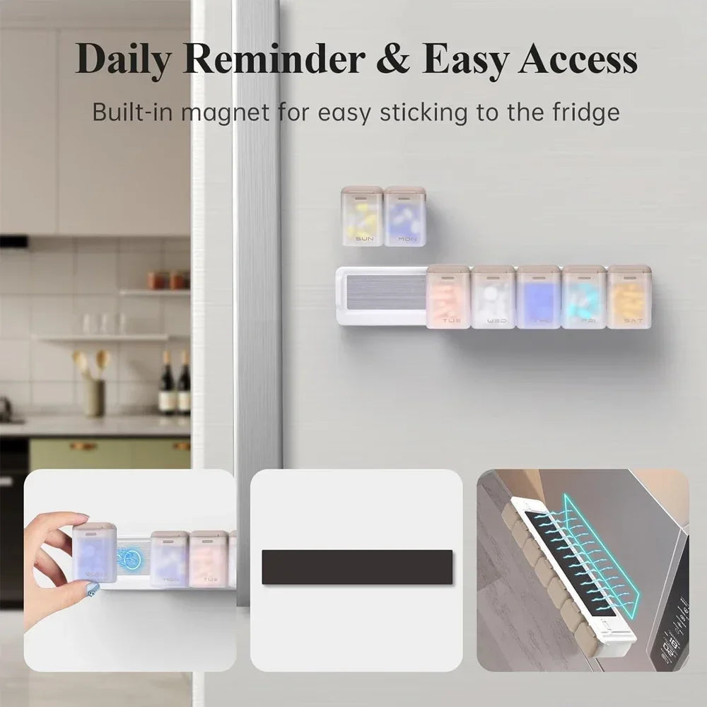 Weekly Pill Organizer – Extra Large 7-Day Magnetic Pill Box