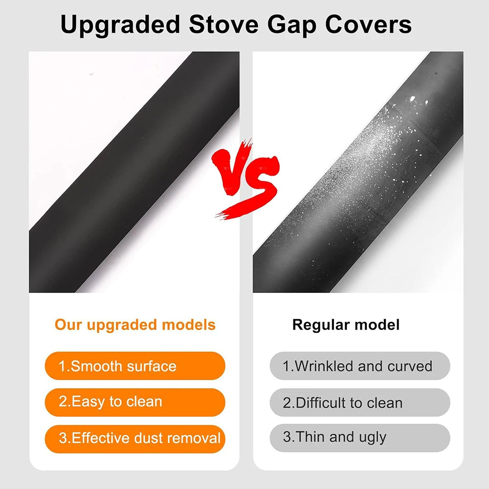Silicone Stove Gap Covers – Heat-Resistant Gap Filler 2 Pcs Stove Gap Cover PRIMED