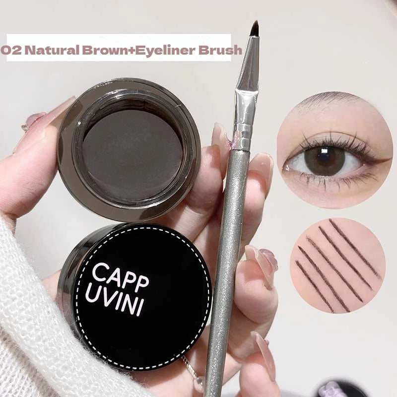 Waterproof Eyeliner Gel Cream with Brush | Long-Lasting Matte