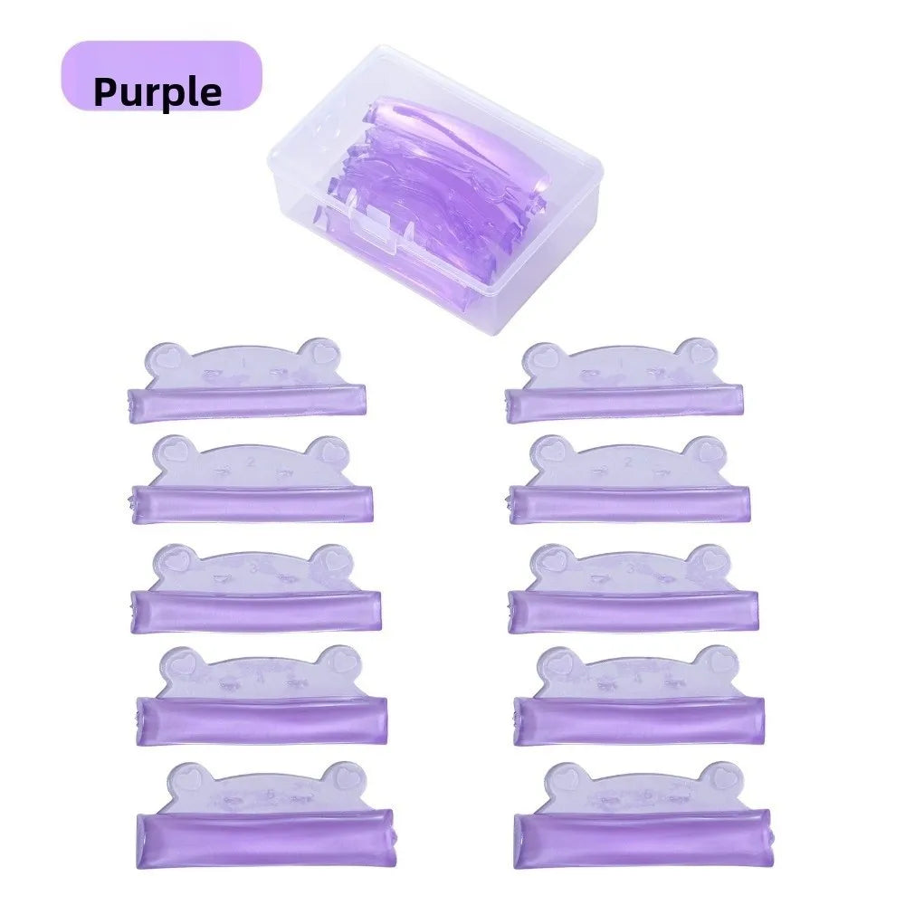 5 Pairs Bear-Shape Silicone Eyelash Perm Curling Pads Reusable Eyelash Curling Pads PRIMED Purple