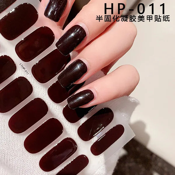 Semi-Cured Gel Nail Wraps Pink Tulip Floral | 16 Tips/Sheet