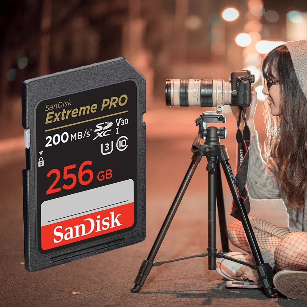 SanDisk Ultra/Extreme PRO SD Card 32GB–256GB U3 V30 4K C10 Flash Memory Card PRIMED