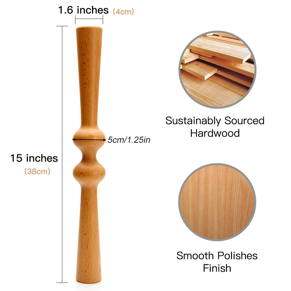 Wood Back Roller & Spine Stretcher – Manual Body Massager Back Massage Roller PRIMED Small