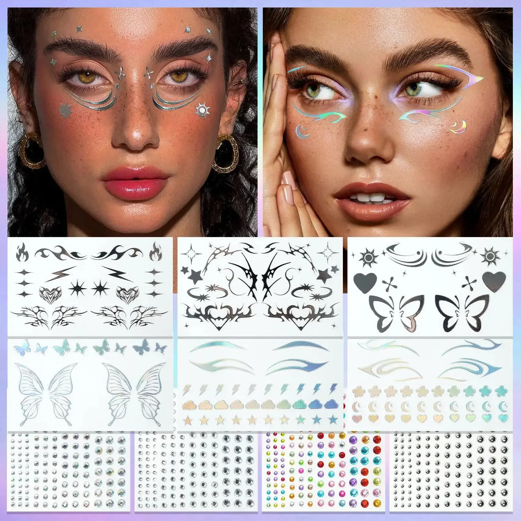 MLSMILE 3D Laser Face Tattoo Stickers | Eye Makeup Beauty